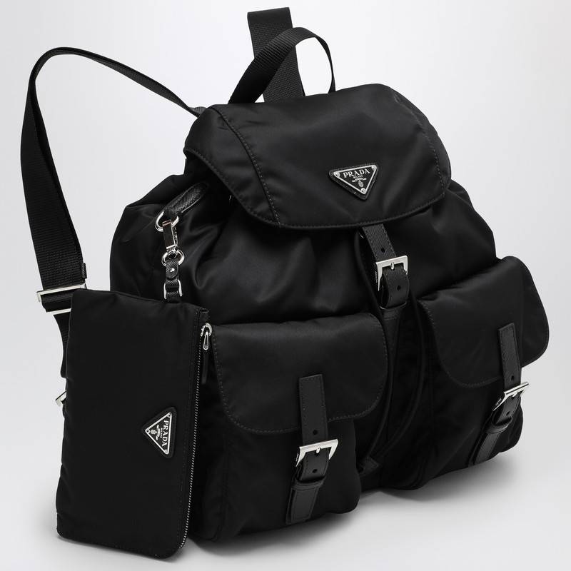 Prada Black Re-Nylon and Saffiano backpack with pouch 1BZ811OTORV44Q_PRADA-F0002