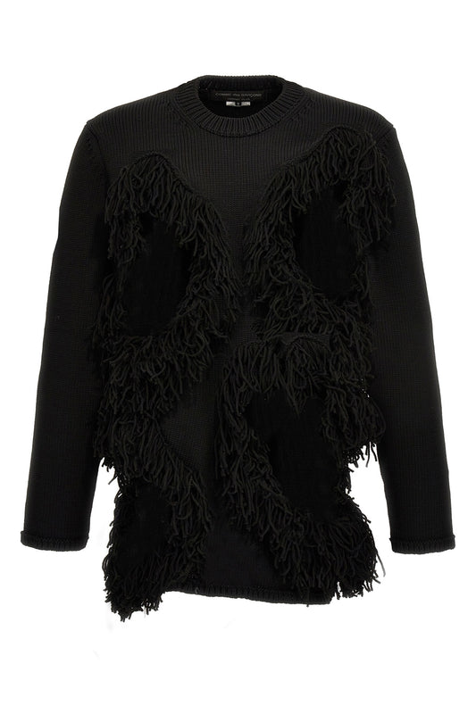 Comme Des Garçons Homme Plus CUT-OUT AND FRINGED SWEATER PLN0190511