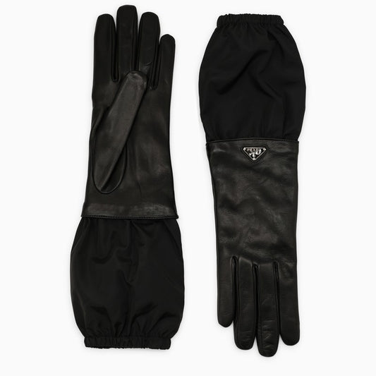 Prada Black leather gloves 1GG181038N_PRADA-F0632