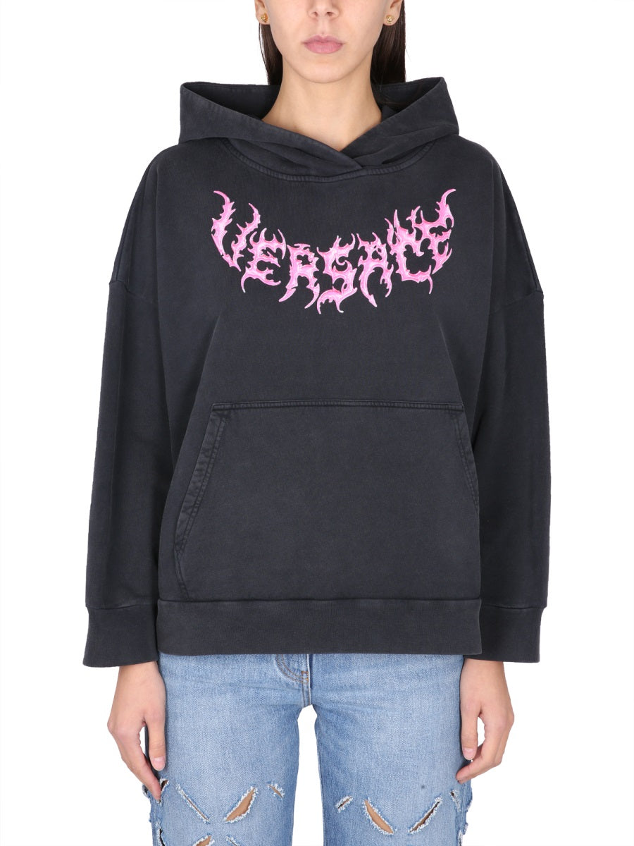 VERSACE HOODED SWEATSHIRT WITH LOGO 10100711A072591B000