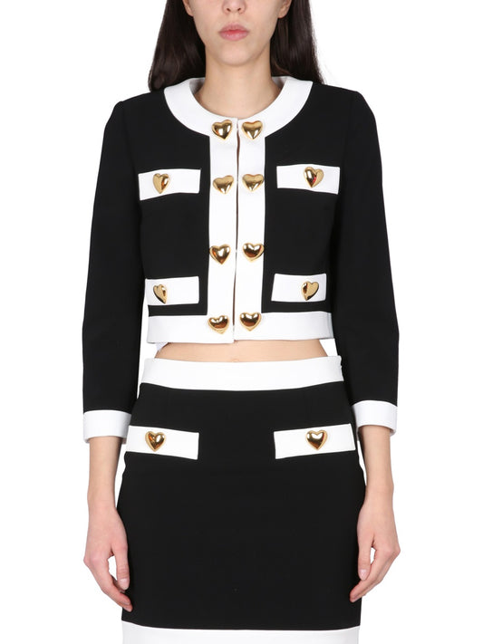 MOSCHINO HEART BUTTONS CREPE JACKET 052504244555