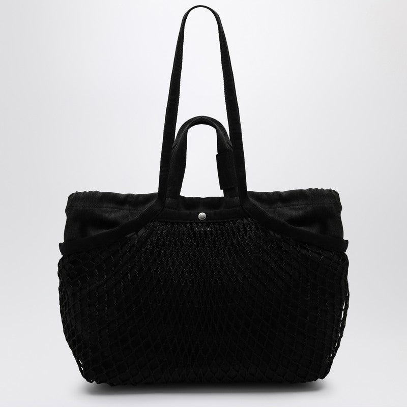 Balenciaga Medium 24/7 tote bag in washed black cotton with mesh 7918092AA47P_BALEN-1069