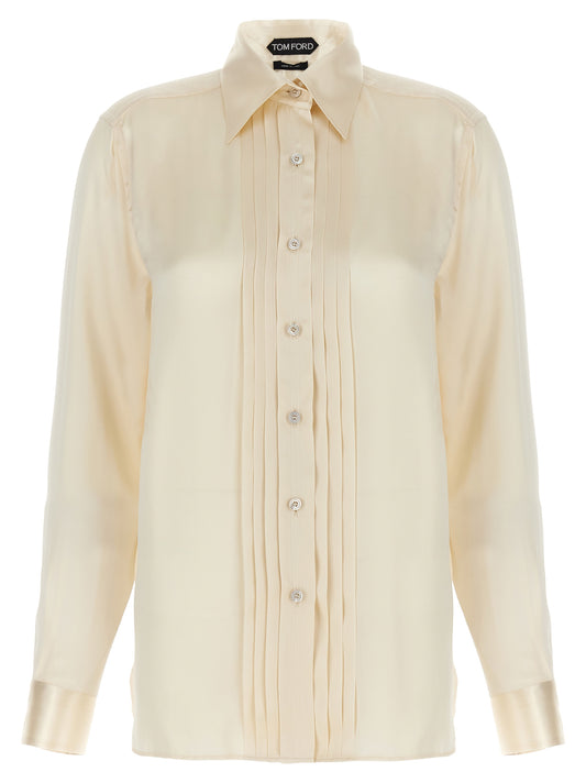 TOM FORD PLEATED PLASTRON SHIRT CA3269FAX1191AW035