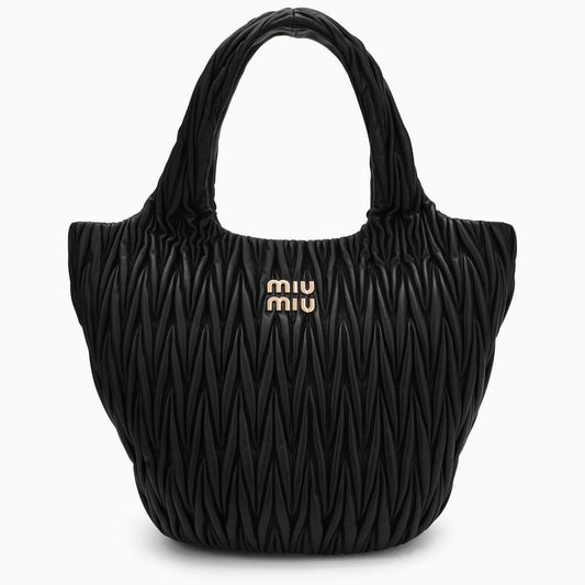 MIU MIU Miu Wander shopping bag black matelassé 5BG257OOON88N_MIU-F0002