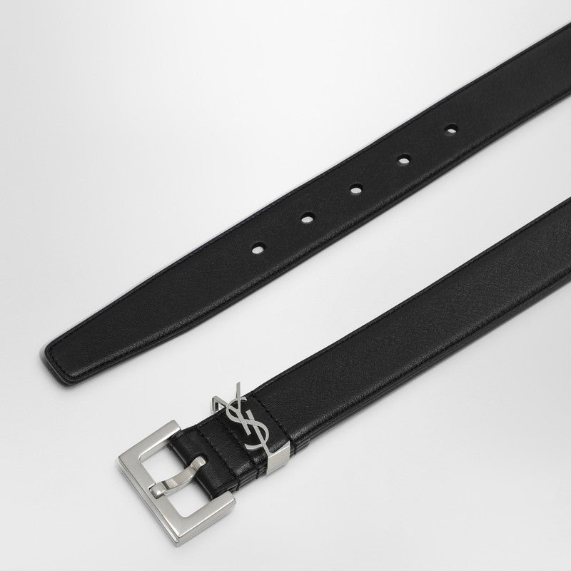 Saint Laurent Cassandre black smooth leather belt 634437BOO0EP_YSL-1000