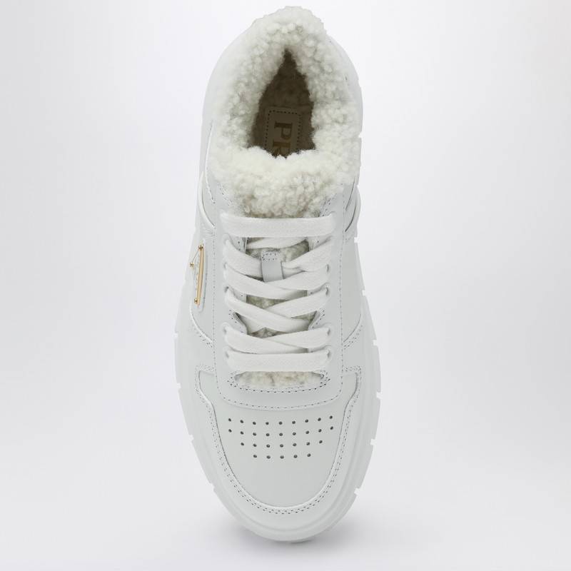 Prada White leather and sheepskin platform sneaker 1E947MZG453LENQ_PRADA-F0009