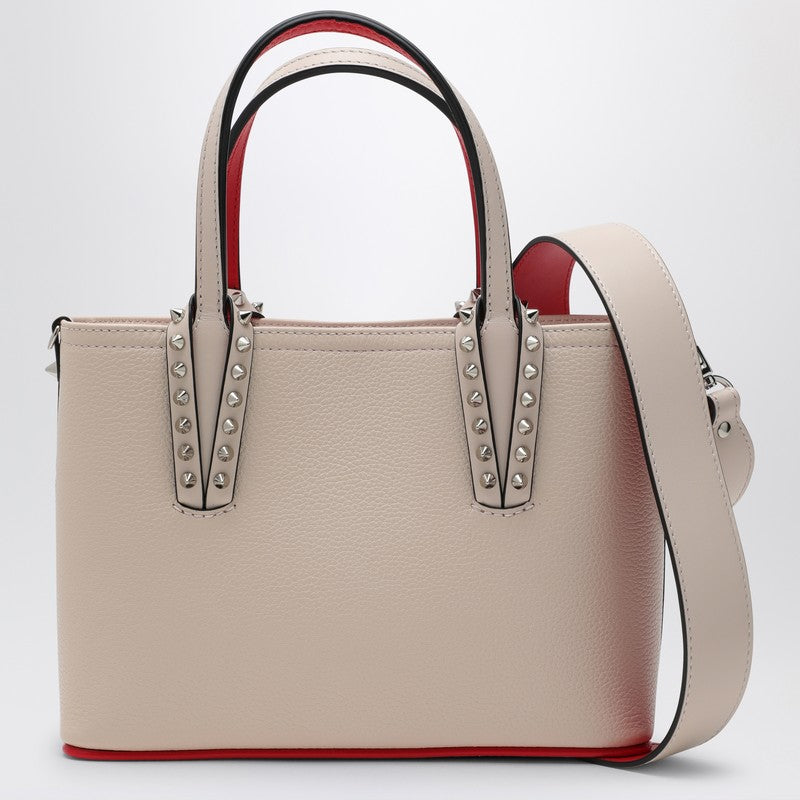 Christian Louboutin Cabata Ivory leather mini tote bag with spikes 1205054LEP_LOUBO-F611