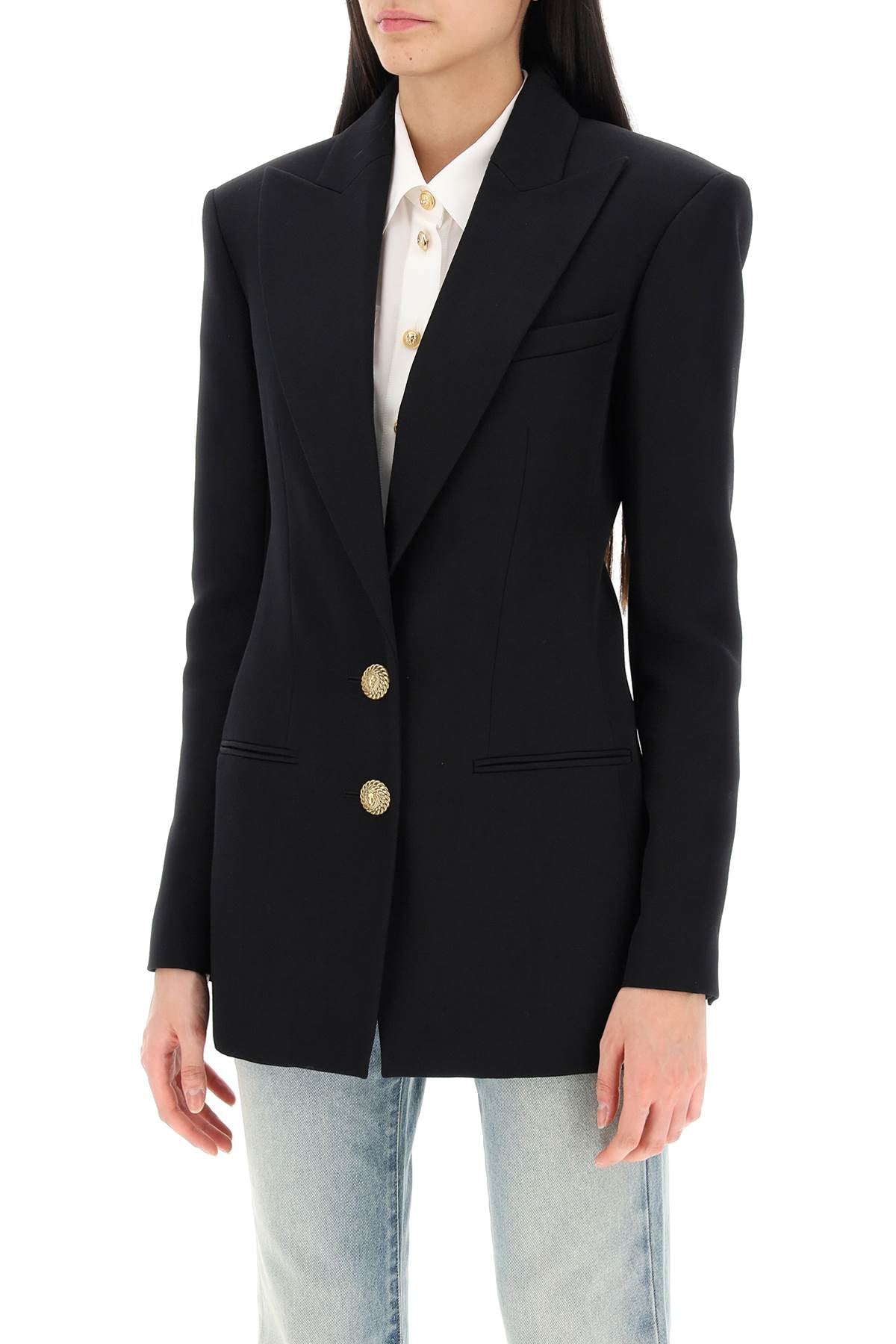 Balmain fitted single-breasted blazer CF1SE055WC090PA