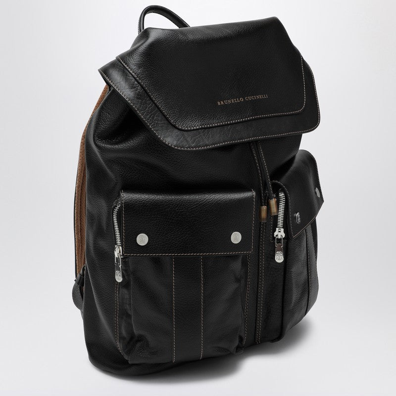 Brunello Cucinelli Black leather backpack MBZIU325LEP_CUCIN-C101