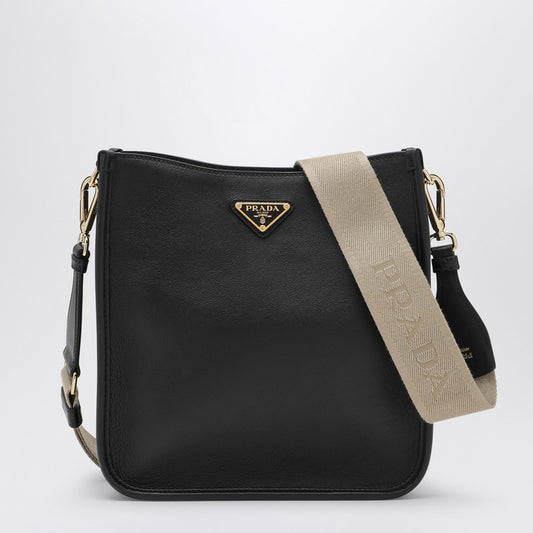 Prada Black leather shoulder bag 1BH219RVO2CYSP_PRADA-F0ES7