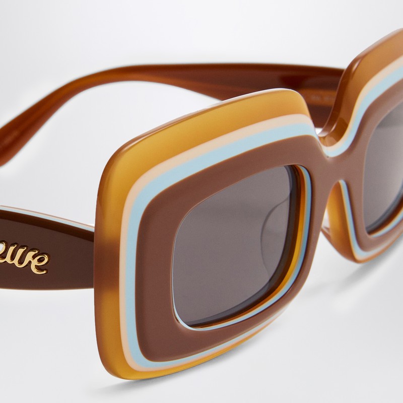 LOEWE Brown/multicoloured rectangular acetate sunglasses G776SUNX05PVCO_LOEW-3428