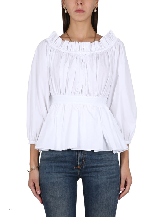 Alexander McQUEEN COTTON POPLIN TOP 733823QAAAD9000