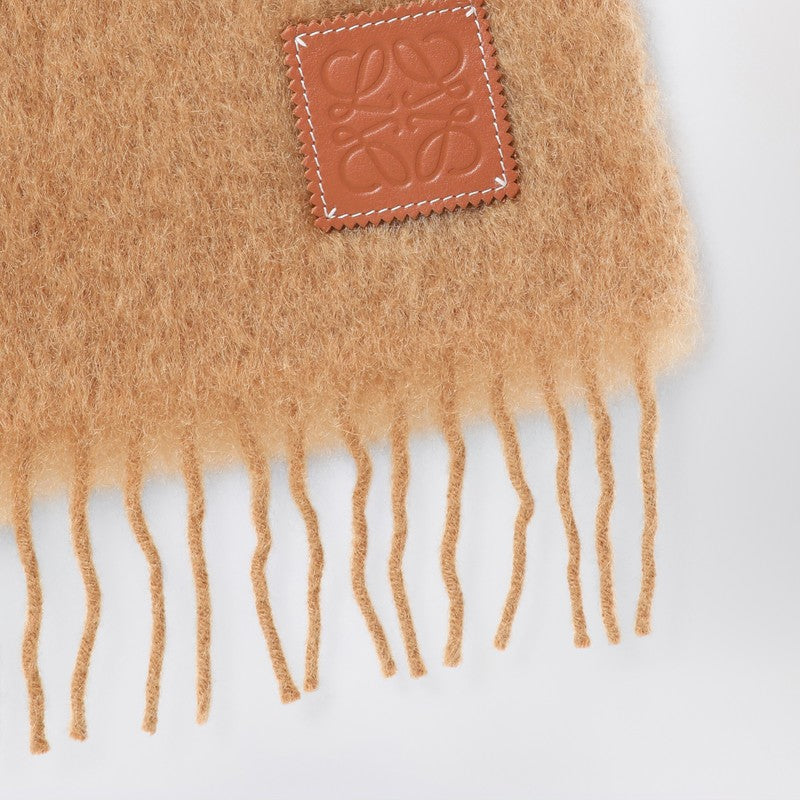 LOEWE Camel-coloured mohair and wool scarf F655254X01DWOP_LOEW-3150