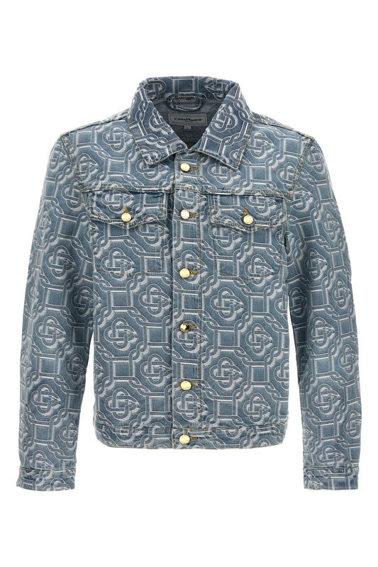 Casablanca ALL OVER LOGO DENIM JACKET MS22JK003BLEACHEDCLASSICM