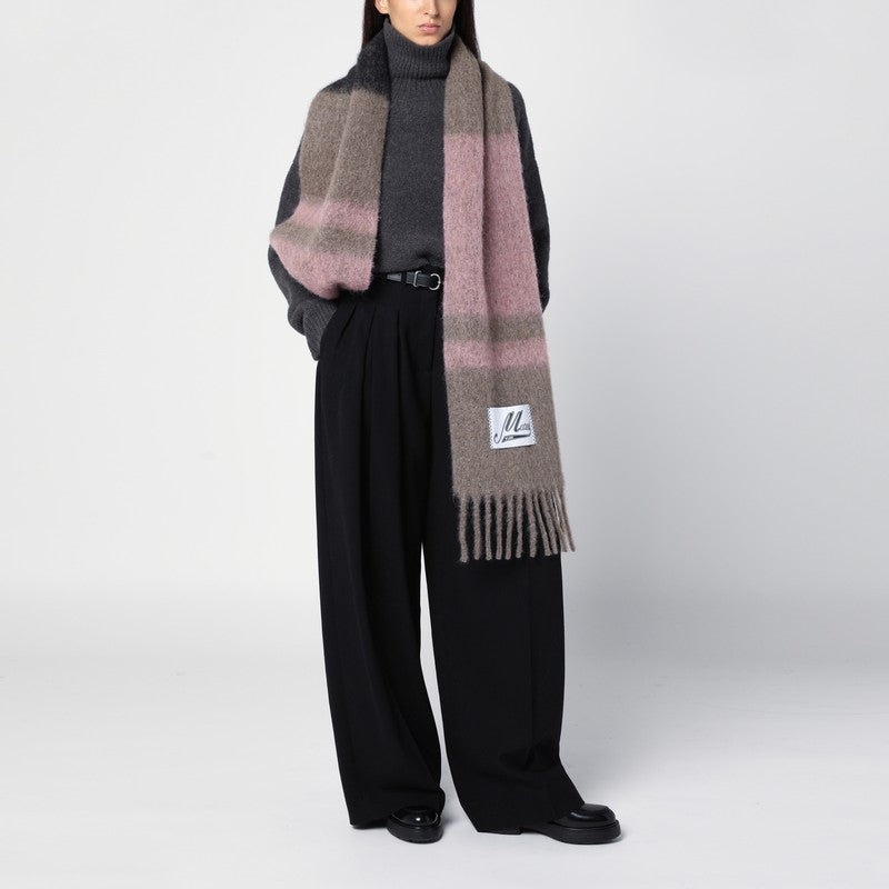 Marni Alpaca and mohair scarf with stripes prune violet SCMC0122Y0UAW037P_MARNI-STC68