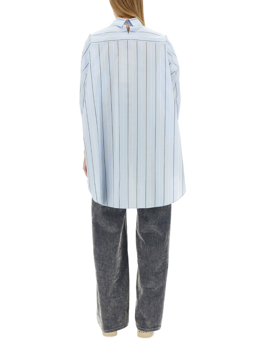 Marni ASYMMETRICAL STRIPED SHIRT CAMA0567S0UTC313STB24