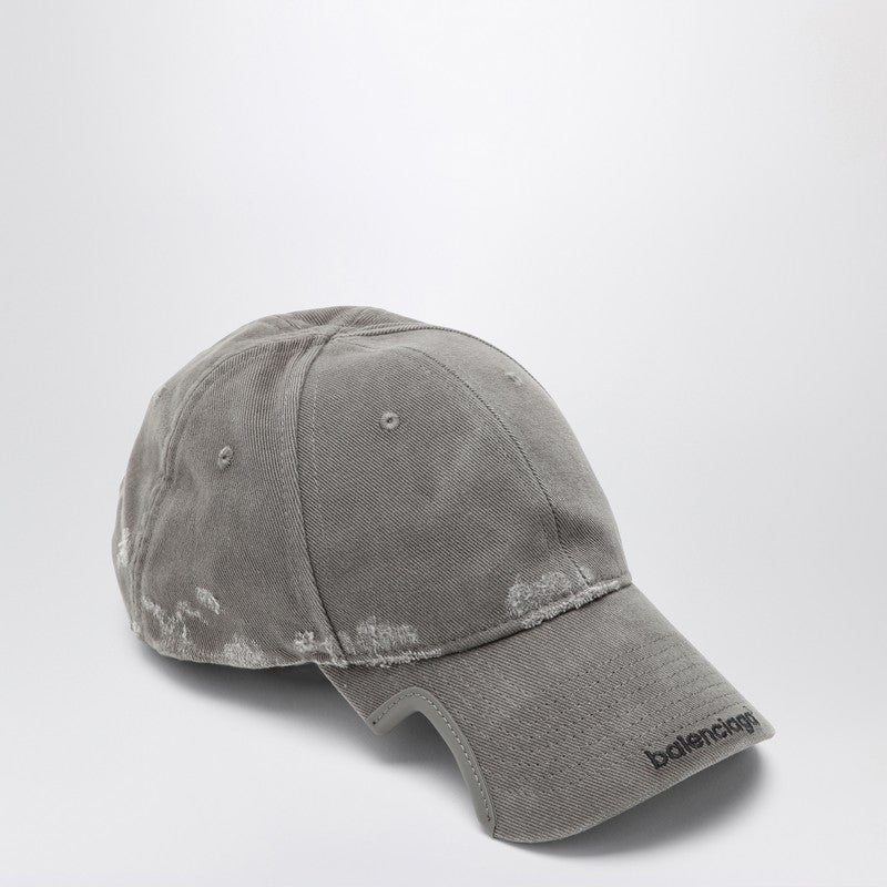 Balenciaga Grey cotton baseball cap with wear 794890410B2P_BALEN-1290