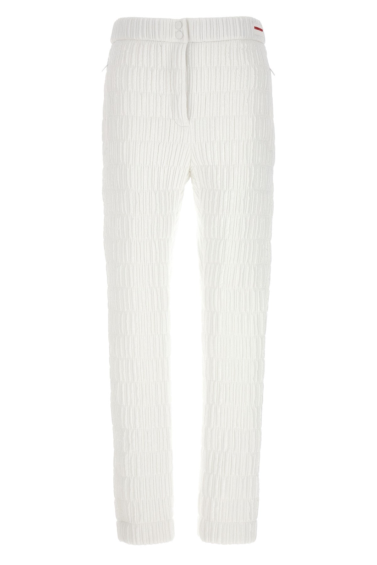 FERRAGAMO QUILTED PANTS 771342OPTICWHITE