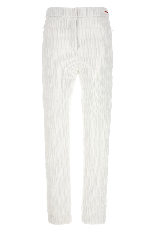 FERRAGAMO QUILTED PANTS 771342OPTICWHITE