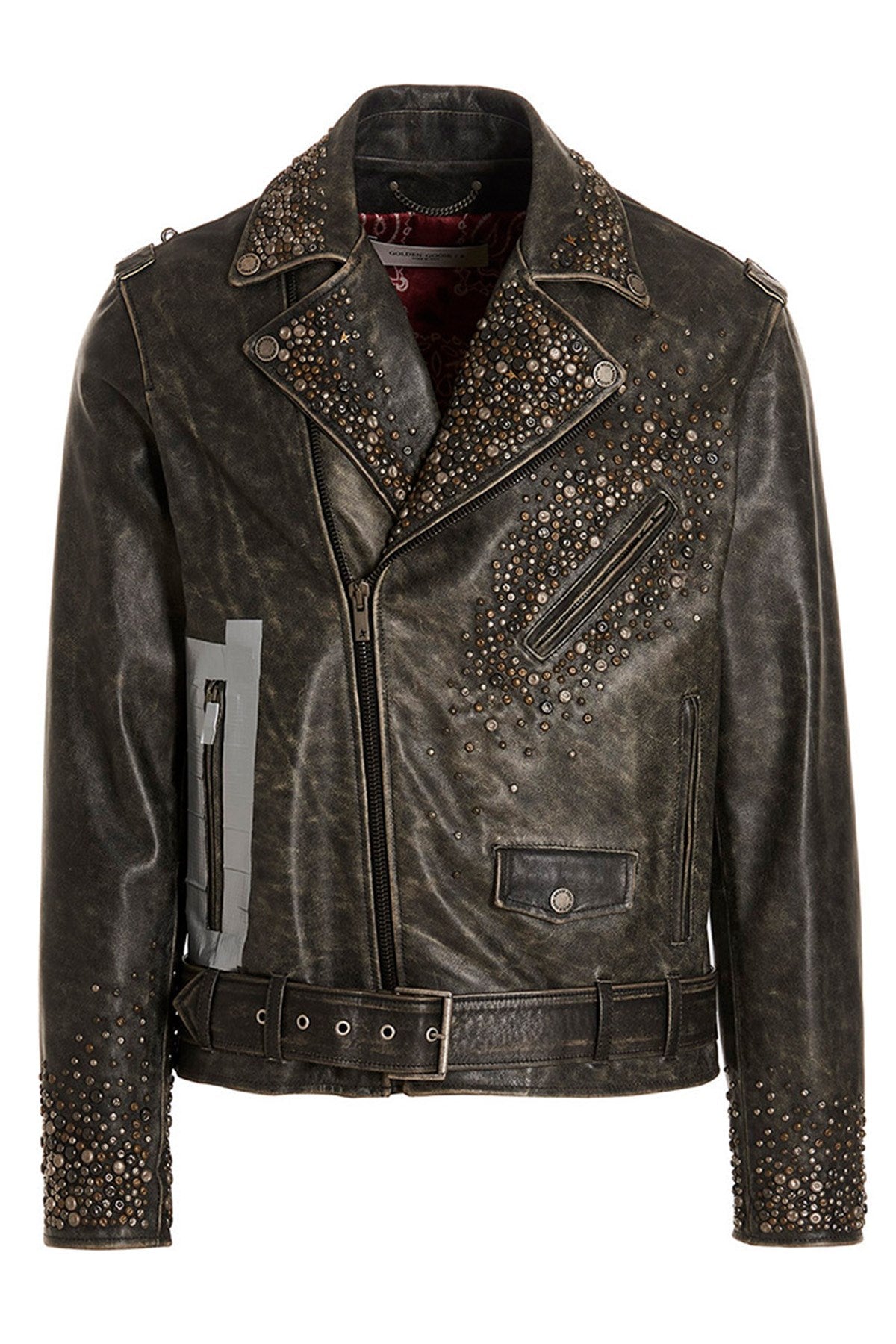 Golden Goose DISTRESSED LEATHER BIKER JACKET GMP00297P0006589010090100