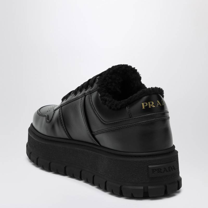 Prada Black leather and sheepskin platform sneaker 1E947MZG453LENQ_PRADA-F0002