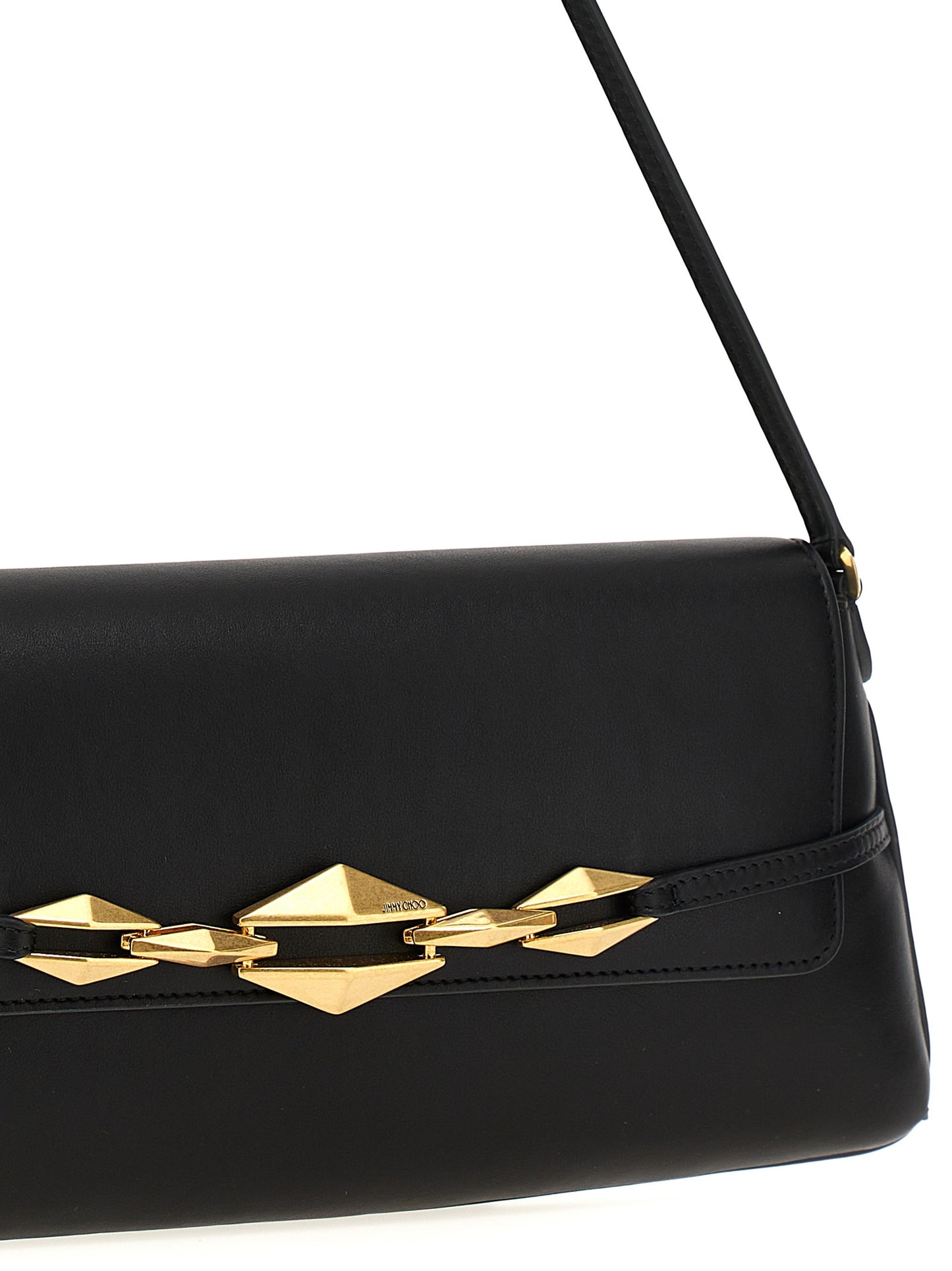 JIMMY CHOO 'DIAMOND SHOULDER E/W' SHOULDER BAG DIAMONDSHLDREWJDXBLACKGOLD