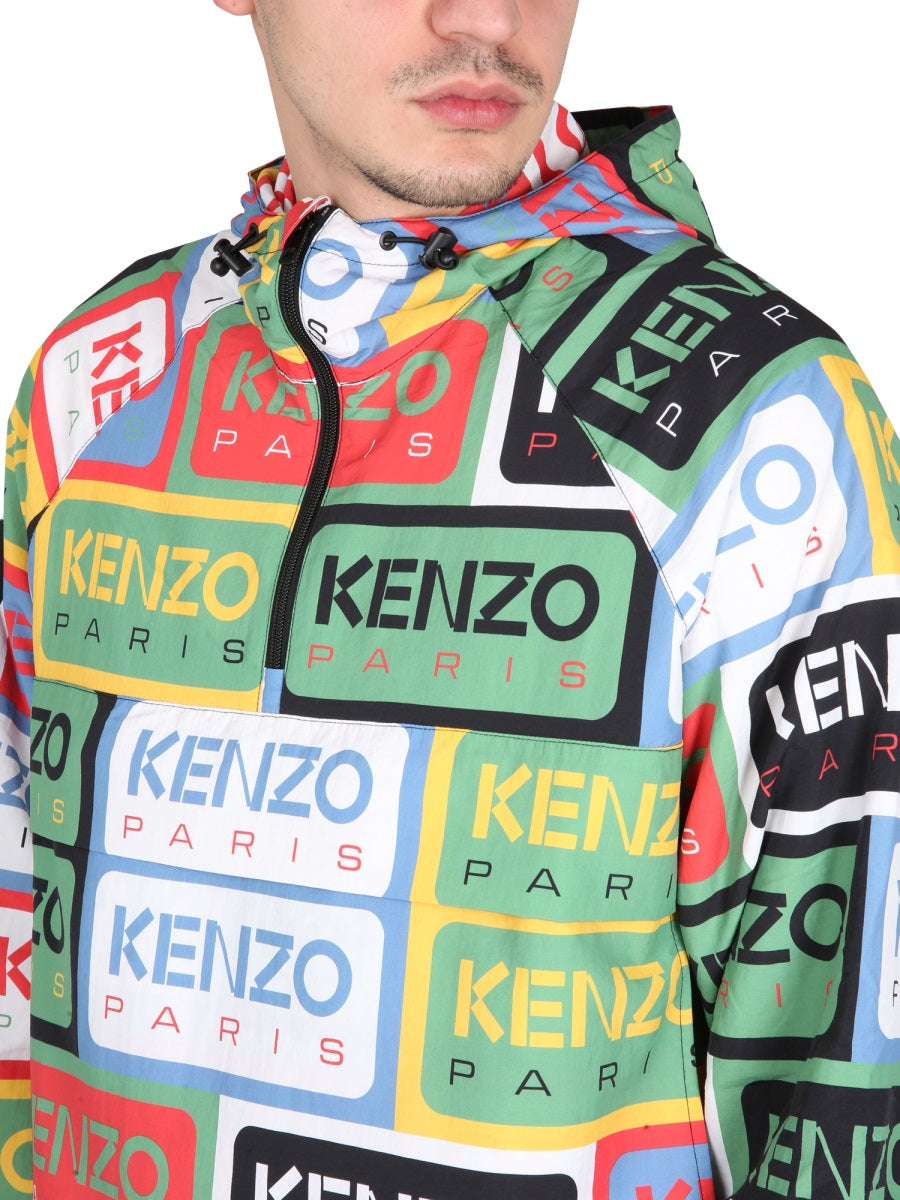 KENZO "KENZO LABELS" WINDBREAKER JACKET FD55BL0539NGMU