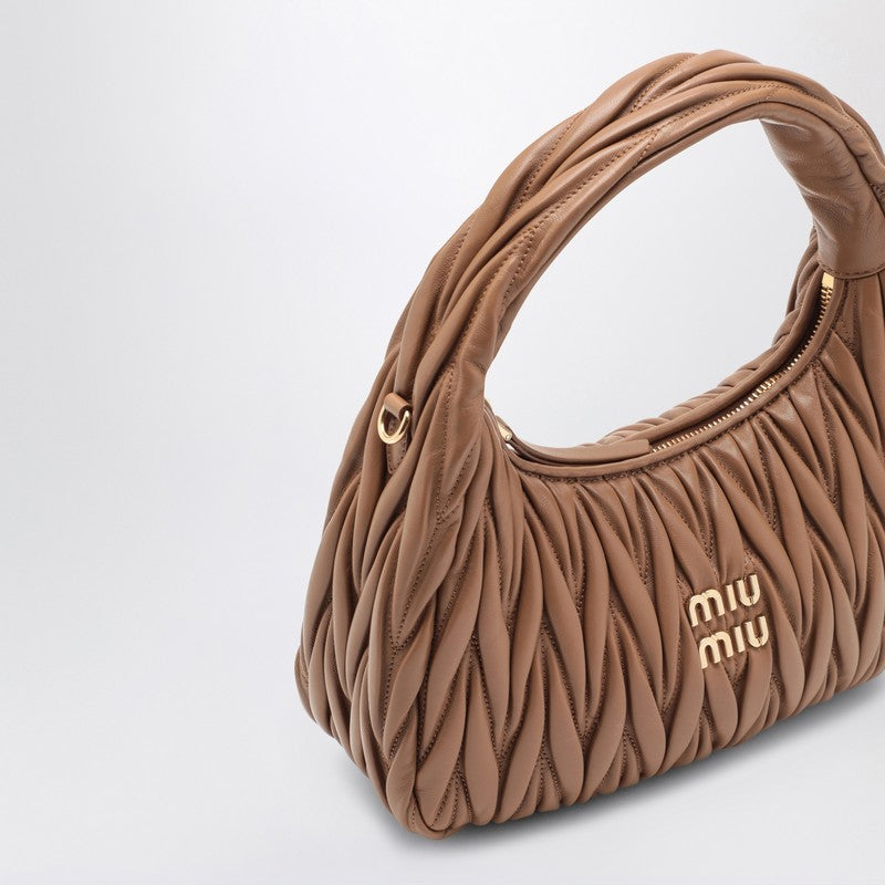 MIU MIU Miu Wander caramel matelassé bag 5BC153OOON88P_MIU-F098L