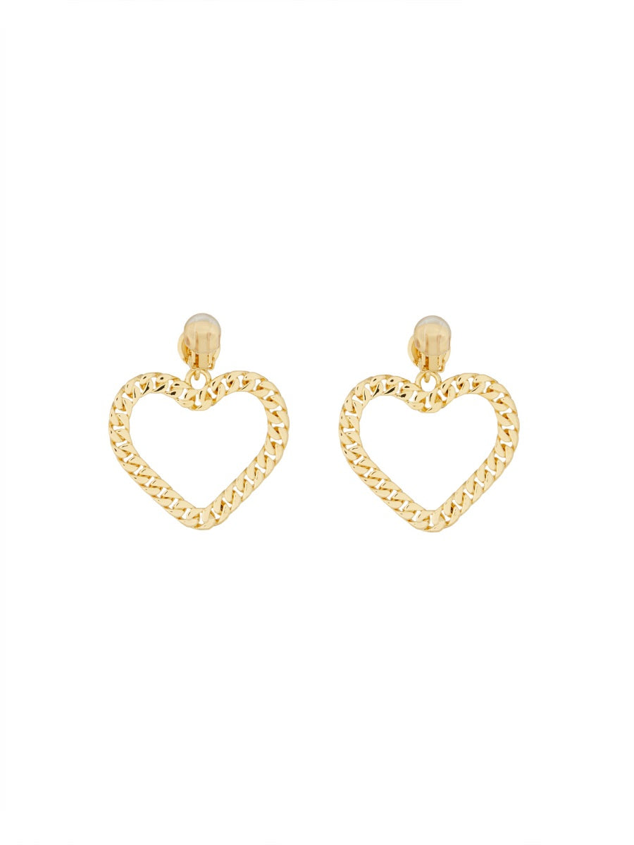 MOSCHINO "CHAIN HEART" EARRINGS 916084020606