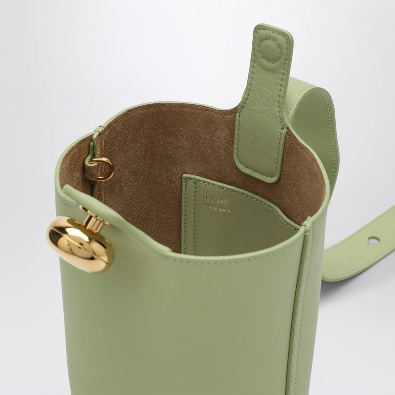 LOEWE Light green calfskin Pebble Bucket small bag AANBBBMX01LEP_LOEW-3916