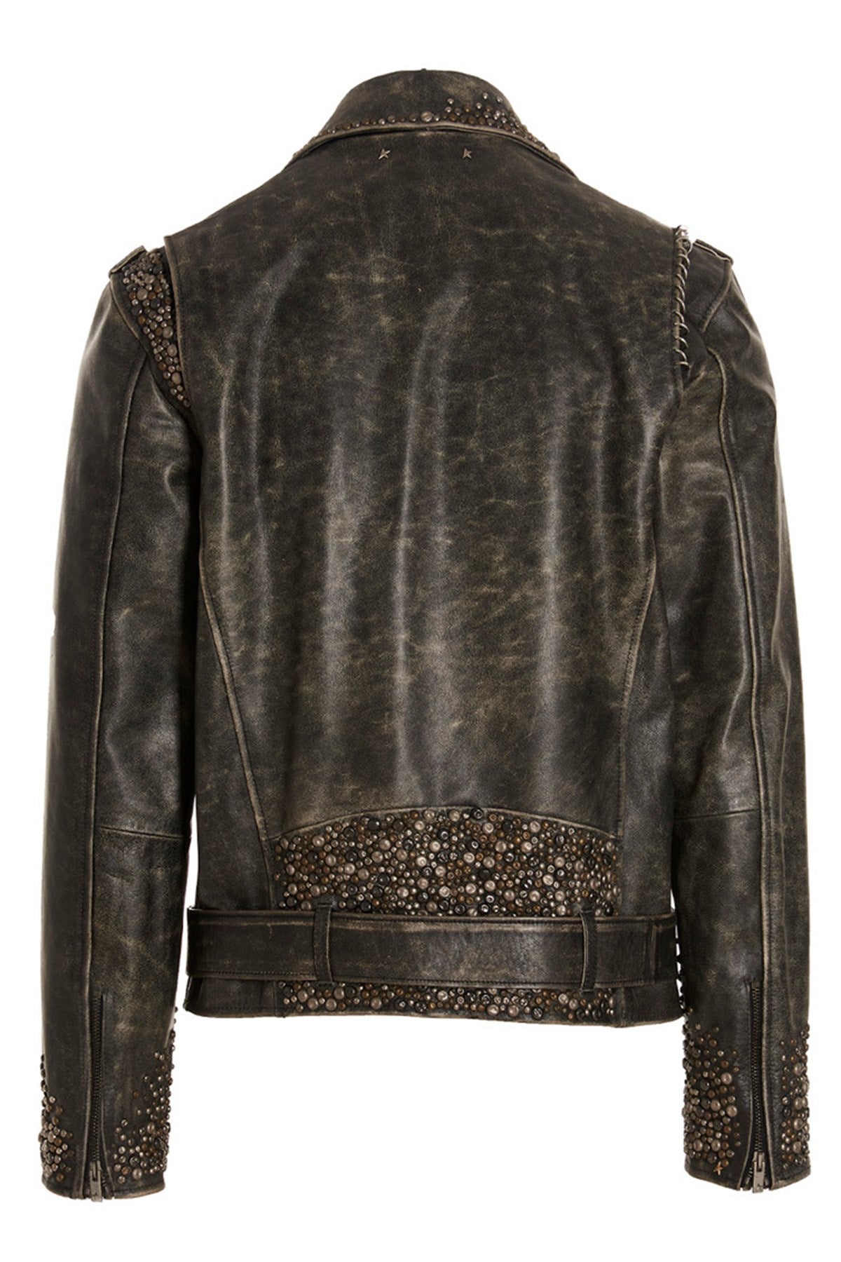 Golden Goose DISTRESSED LEATHER BIKER JACKET GMP00297P0006589010090100