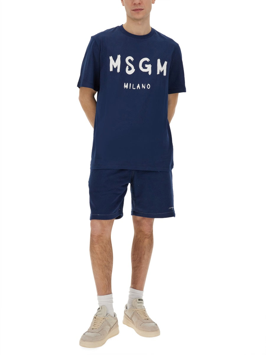 MSGM BERMUDA SHORTS WITH EMBROIDERED LOGO 3640MB6324700089