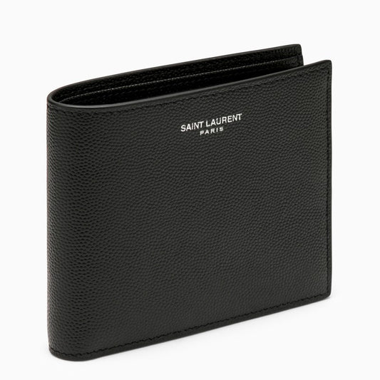 Saint Laurent Black leather bi-fold wallet with logo 396303BTY0NN_YSL-1000