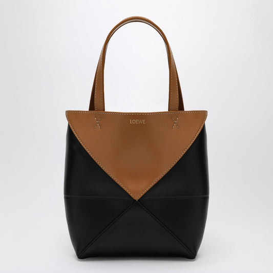 LOEWE Puzzle Fold Tote bag mini Warm Desert/Black A779V25X07LEP_LOEW-2727