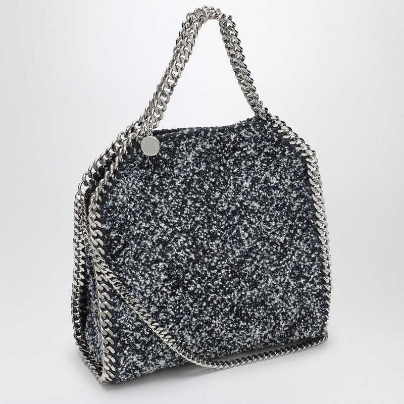 Stella McCartney Falabella mini Bouclé blue mélange bag 371223WP0446P_STELL-4101