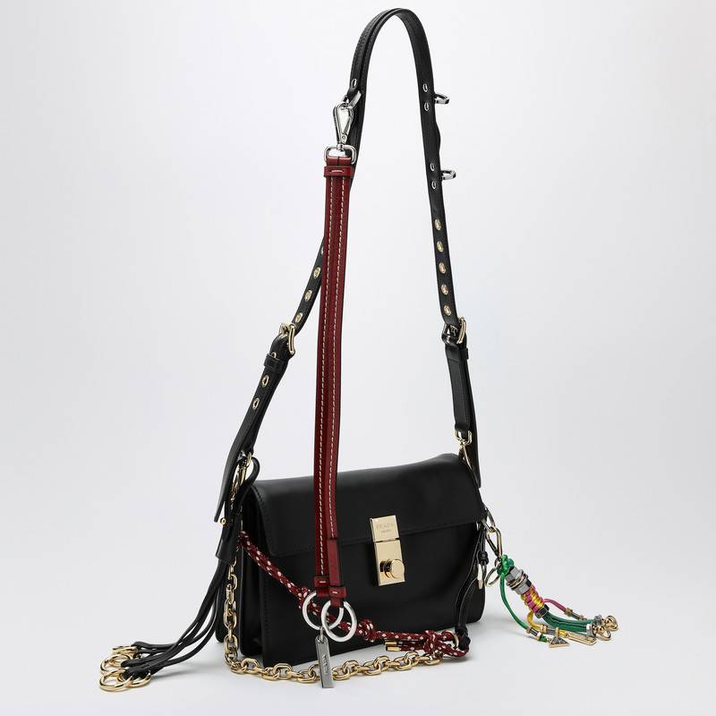 Prada Soft Sound small black leather shoulder bag with charms 1BD379OO62C6AQ_PRADA-F0002