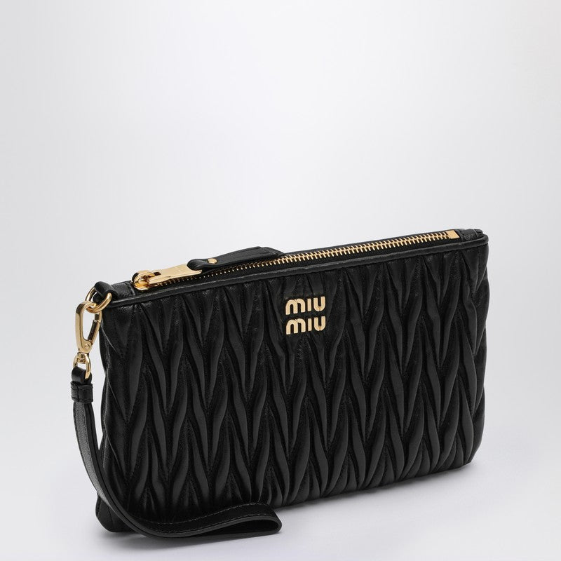 MIU MIU Black matelassé nappa leather pouch 5NH0142FPPN_MIU-F0002