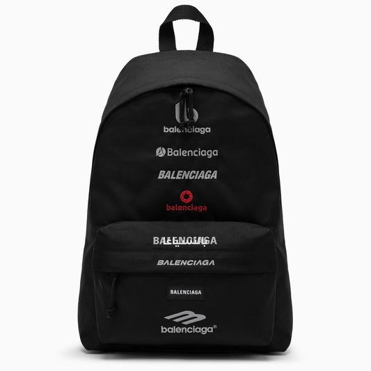 Balenciaga Black recycled nylon Explorer backpack with logos 5032212AAVTO_BALEN-1000