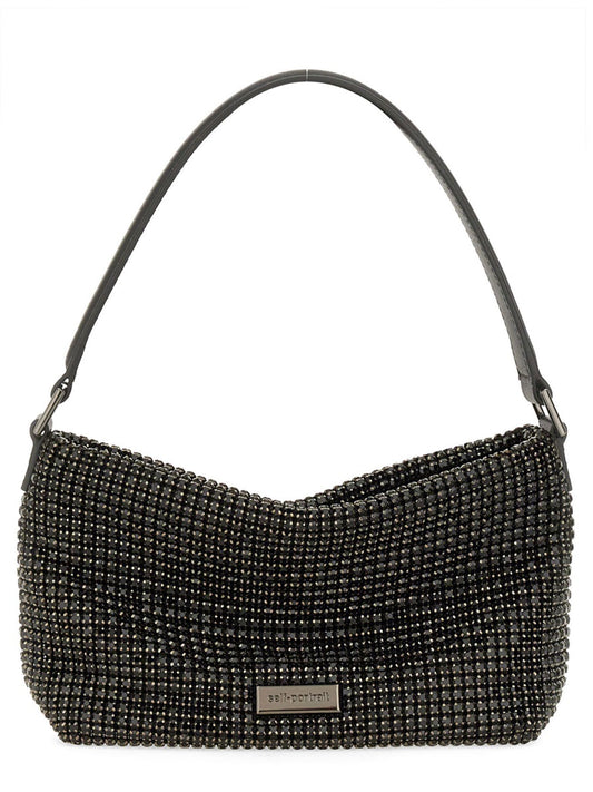 self-portrait SMALL DIAMOND HOBO BAG SS24-305-BBLACK