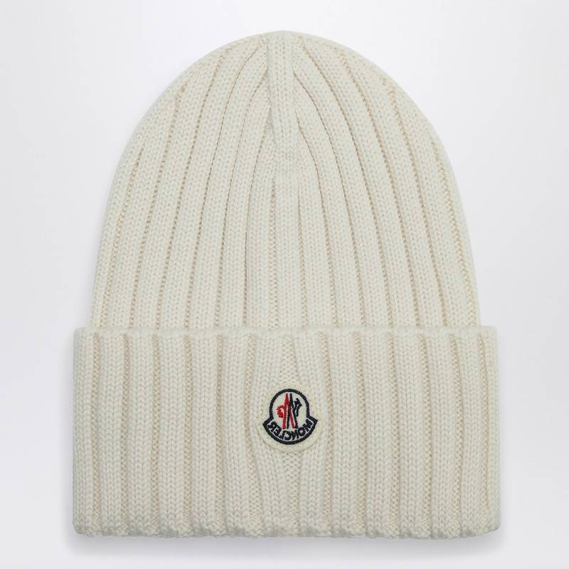 Moncler White wool bonnet 3B000-36A9327P_MONCL-030