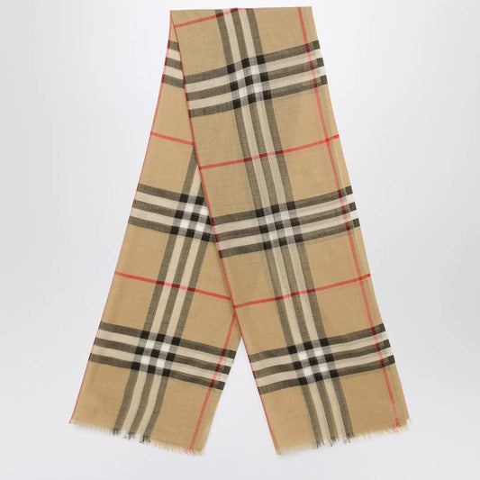 Burberry Wool and silk scarf with Check motif 8078779138465Q_BURBE-A7026