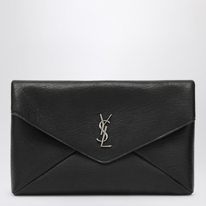 Saint Laurent Cassandre large black Envelope clutch bag with logo 778181AACIAP_YSL-1000