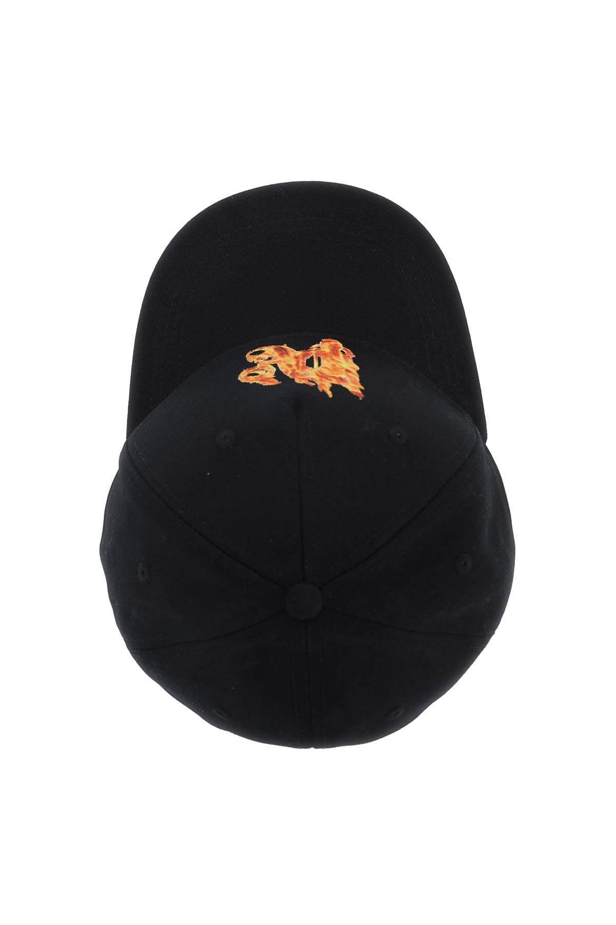 Palm Angels burning monogram baseball cap PMLB094R24FAB0081076