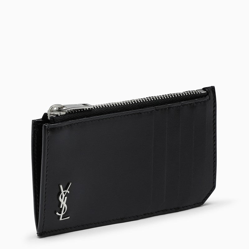 Saint Laurent Black Monogram zip credit card holder 6298991JB0EL_YSL-1000