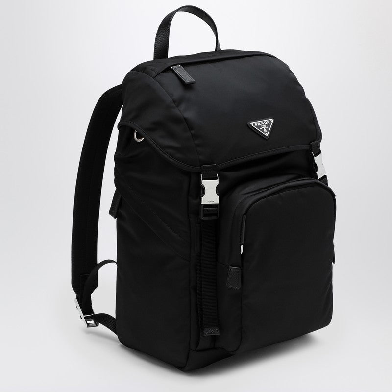 Prada Black Re-Nylon backpack with snap fastener 2VZ135HOL2DMGQ_PRADA-F0002