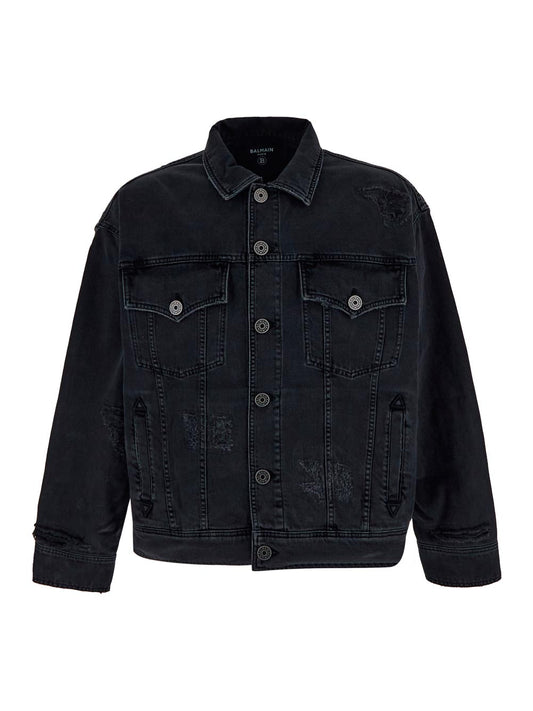 Balmain Denim Jacket black CH1TC300DD950PC