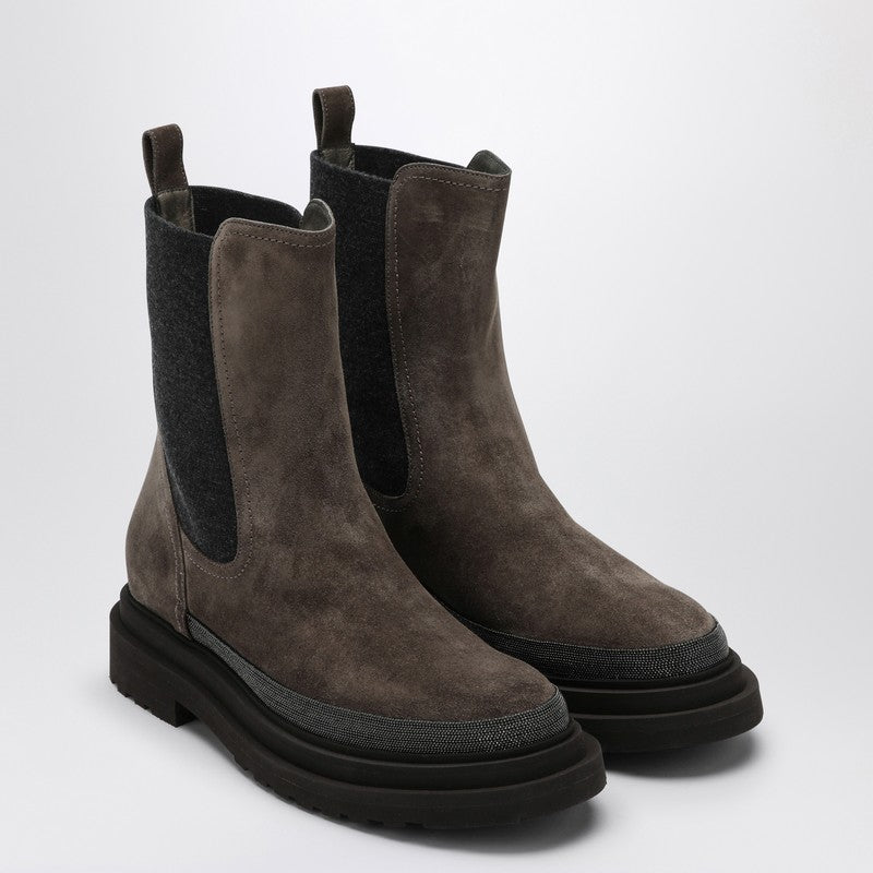 Brunello Cucinelli Brown suede Chelsea Boot MZSFG2745LEP_CUCIN-C8769