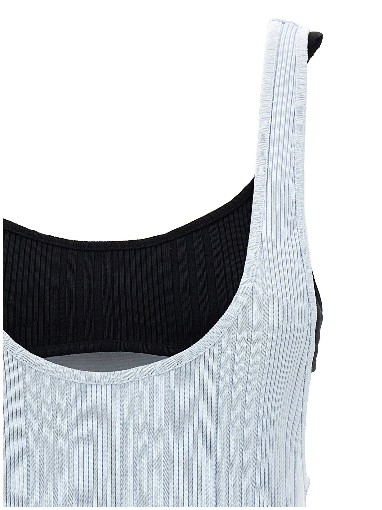 THE ATTICO LOGO RIBBED TOP 247WCT322J048135