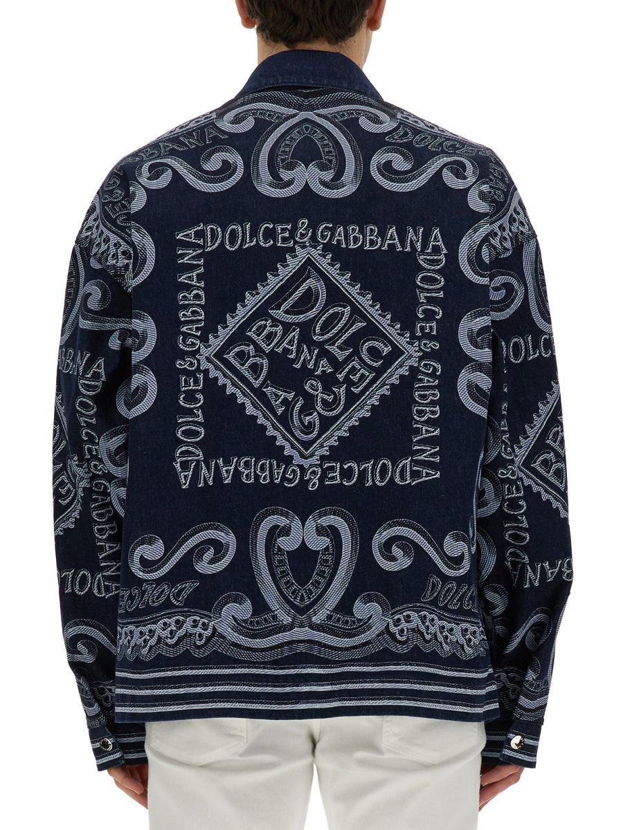 Dolce & Gabbana NAVY PRINT CARDIGAN G9AUMDG8KM5S9001