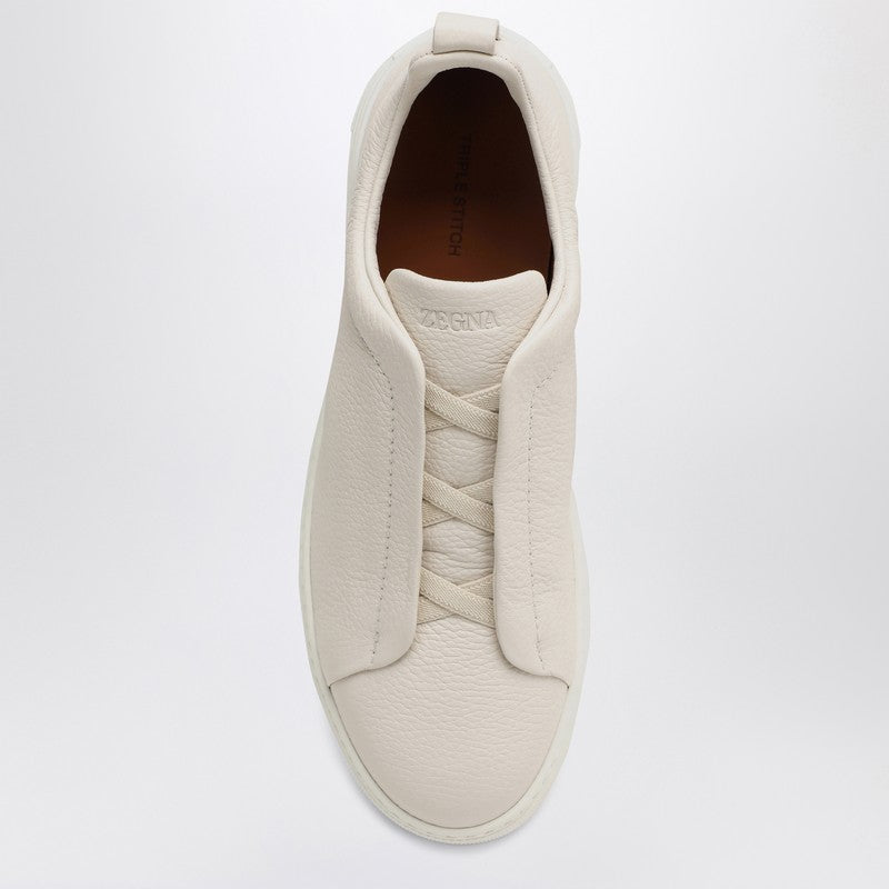 ZEGNA Beige leather Triple Stitch sneakers S4667ZLHCVOP_ZEGNA-PAN